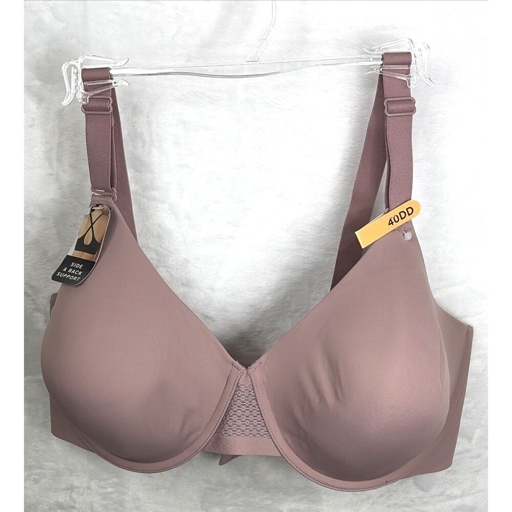 Bali Ultimate Smoothing Bra DF4481 Underwire Lightly Lined Mauve Size 40DD NEW